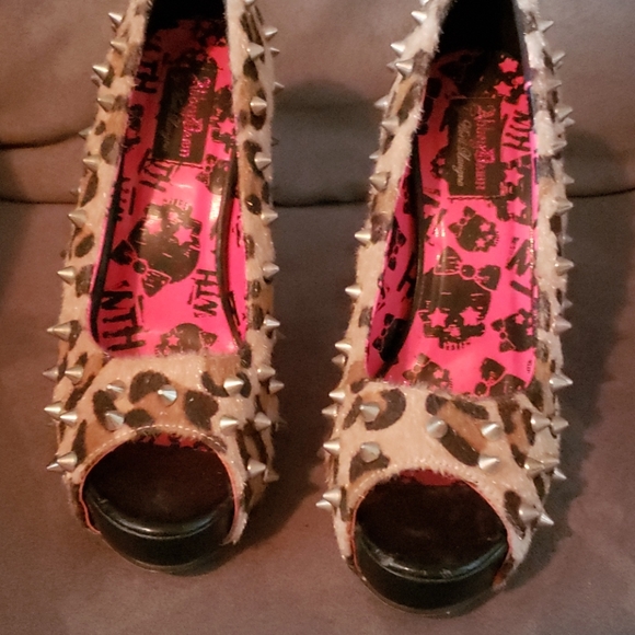 Leopard studded peep toe - Picture 2 of 5